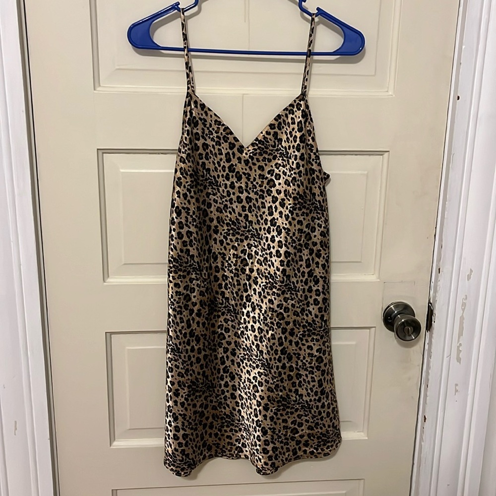 size small silk cheetah print dress